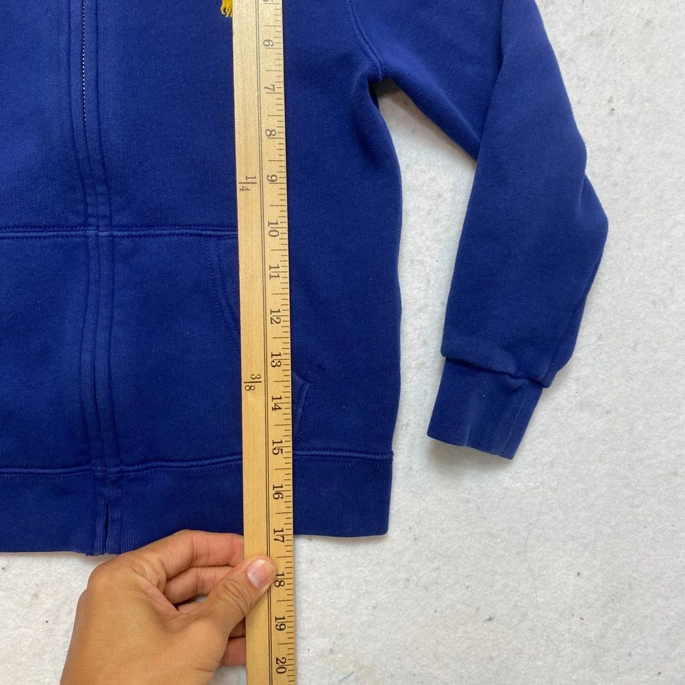 Polo Ralph Lauren Hoodie Kids 6 Blue Yellow Pony Full Zip